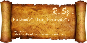 Rothmüller Szervác névjegykártya